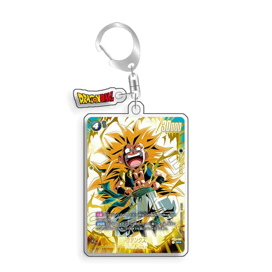 Porte-clés carte Dragon Ball Gotenks Super Saiyan 3 en cri de combat