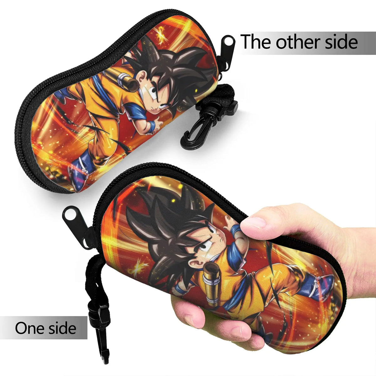 Dragon Ball orange Brillenkoffer - Kind Goku mit rotem Stock