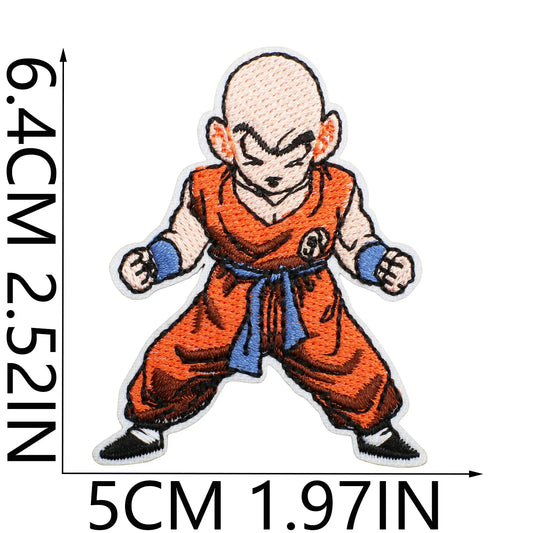 Dragon Ball embroidered patch - Krillin in orange outfit