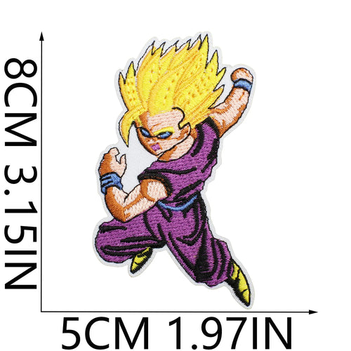 Dragon Ball gestickter Patch - Super Saiyan Gohan in lila Outfit
