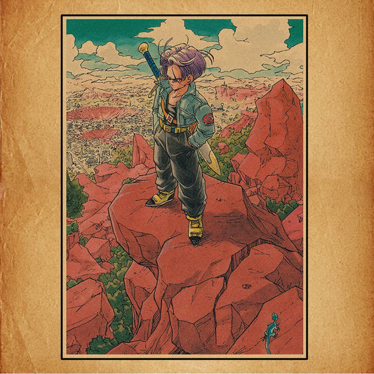 Dragon Ball Retro Poster - Trunks in Explorer Dress