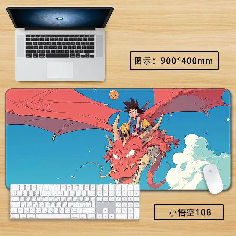 Tapis de souris blanc Dragon Ball - Goku enfant en gros plan