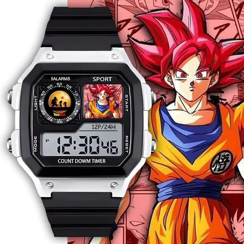 Dragon Ball Silver Digital Watch - Goku Super Saiyan God