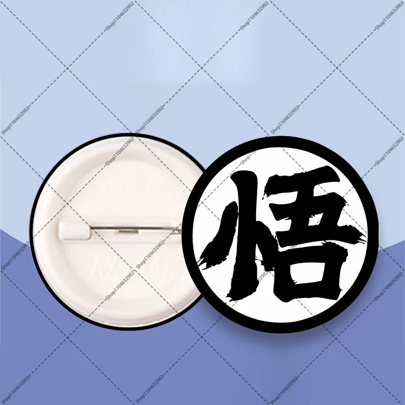 Distintivi rotondi Dragon Ball - Goku bambino e kanji Go