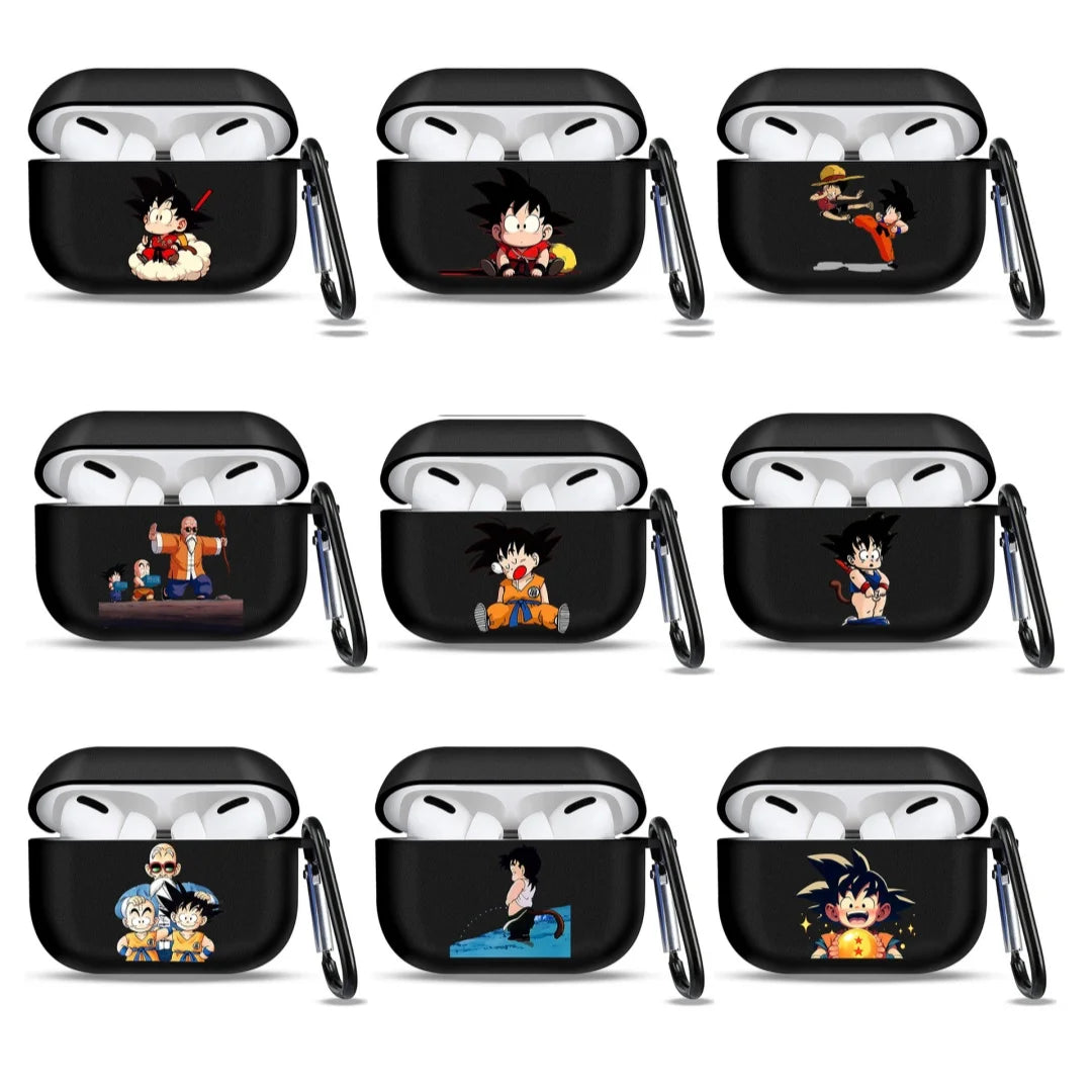 Étui pour AirPods Dragon Ball - Goku enfant debout au bâton rouge