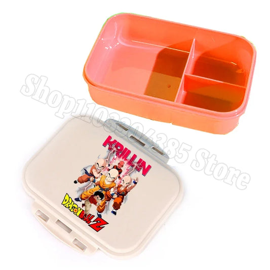 Boîte à goûter compartimentée orange Dragon Ball - Krilin et ses tenues