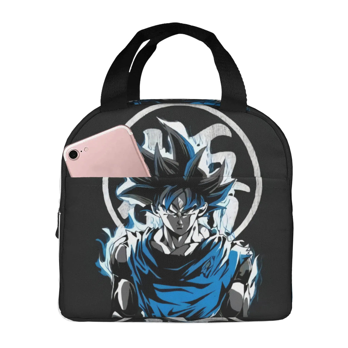 Bolsa de almuerzo negra y azul Dragon Ball - Goku y kanji Go