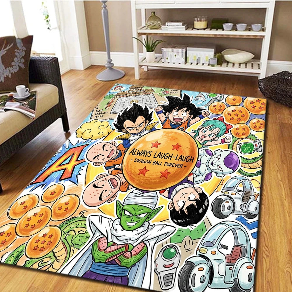 Blue Dragon Ball Teppich - junger Goku und seine Freunde