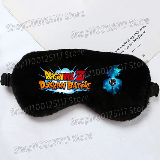 Dragon Ball schwarze Schlafmaske - kanji Go und blaue Flammen Dokkan Battle