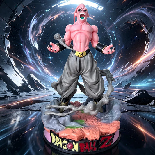 Dragon Ball Figur - Kid Buu schreit auf felsiger Basis