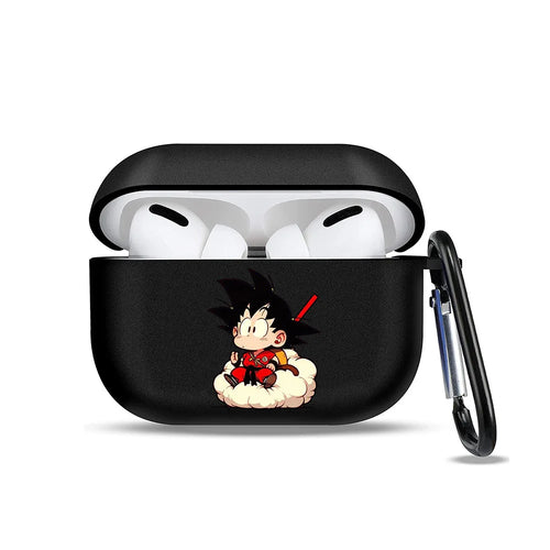 Étui pour AirPods Dragon Ball - Goku enfant au bâton sur nuage blanc
