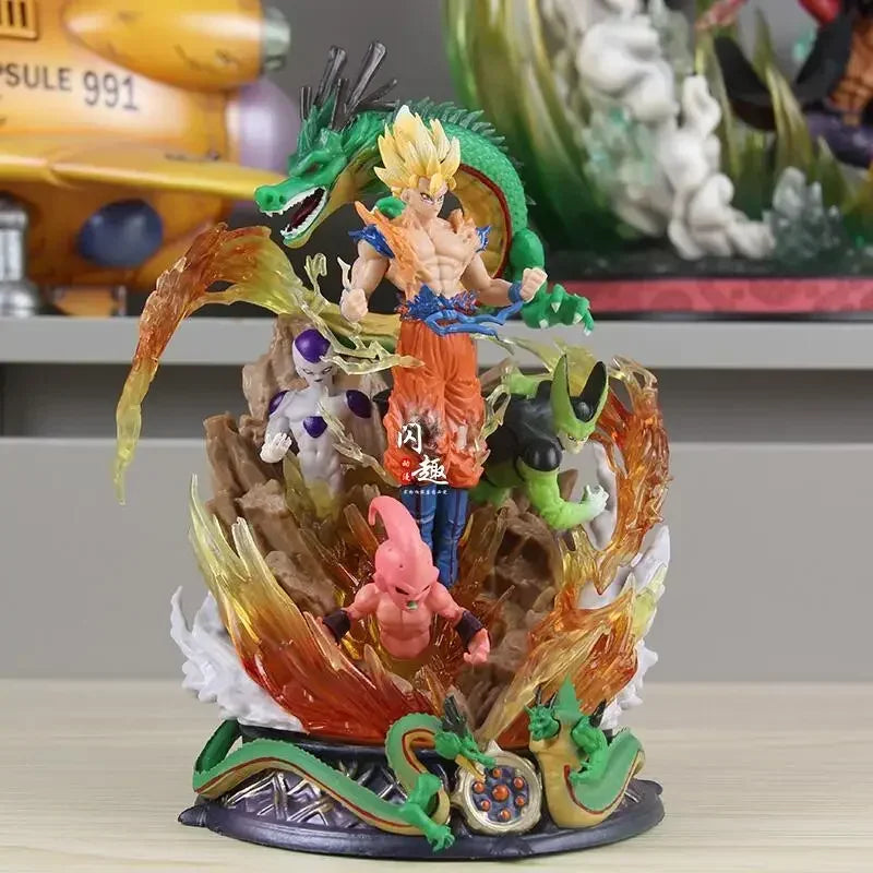 Figura Dragon Ball - Goku Super Saiyan con Shenron enrollado