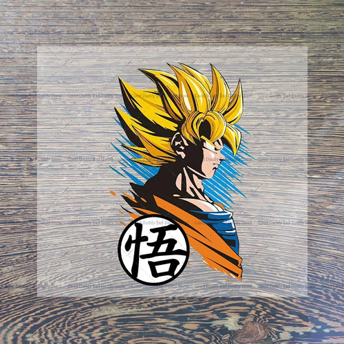 Trasferibile termoadesivo Dragon Ball - Goku Super Saiyan di profilo