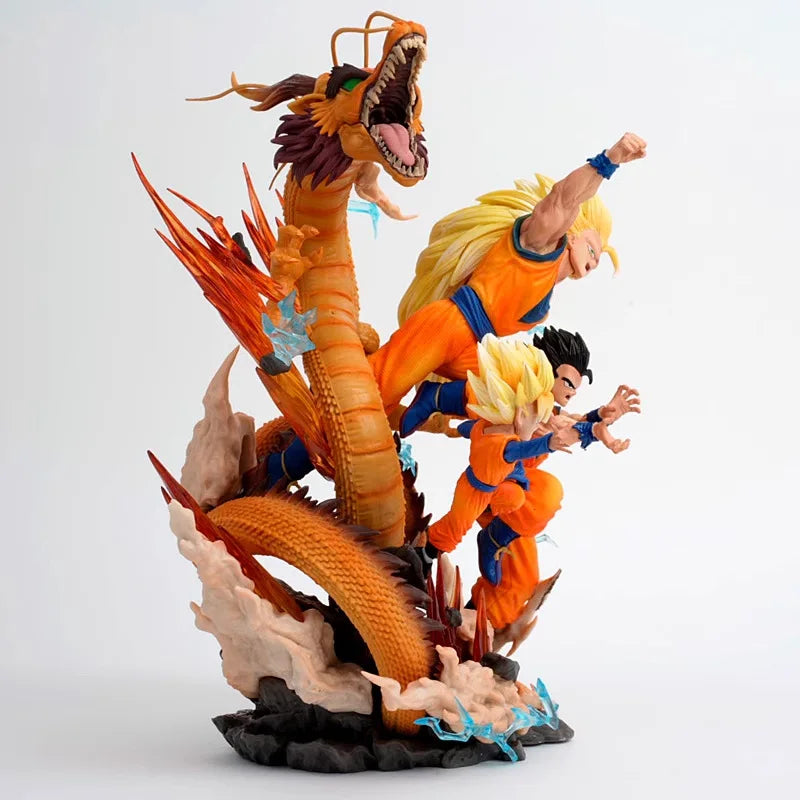 Dragon Ball figurine - Goku Super Saiyan 3 and golden dragon