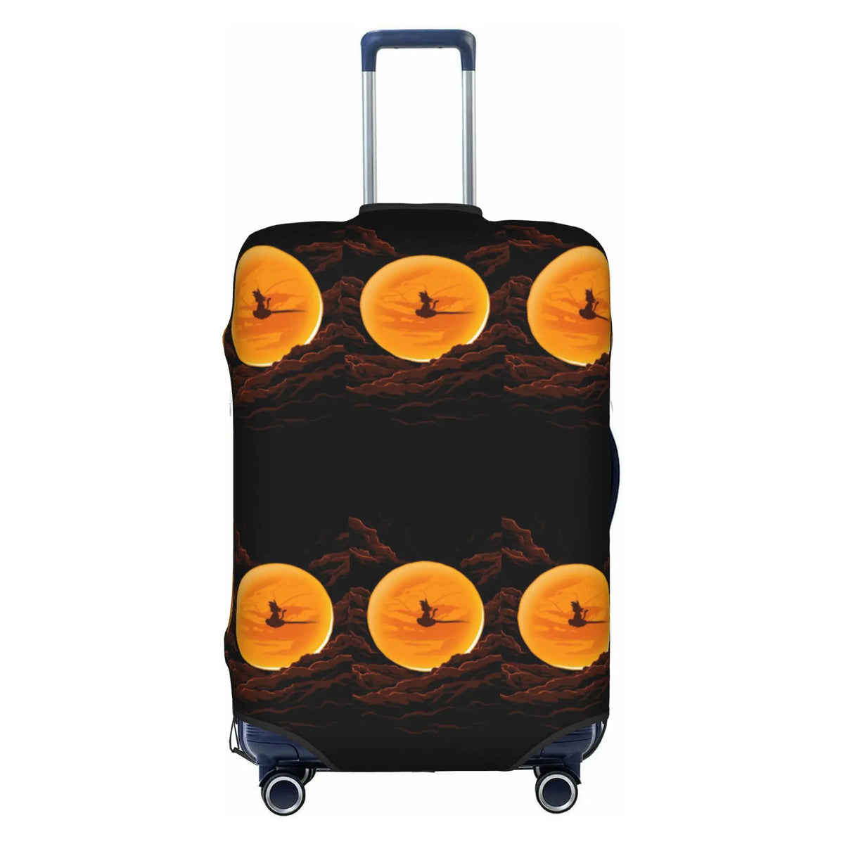 Housse de valise orange et blanche Dragon Ball - Goku enfant en motifs répétés