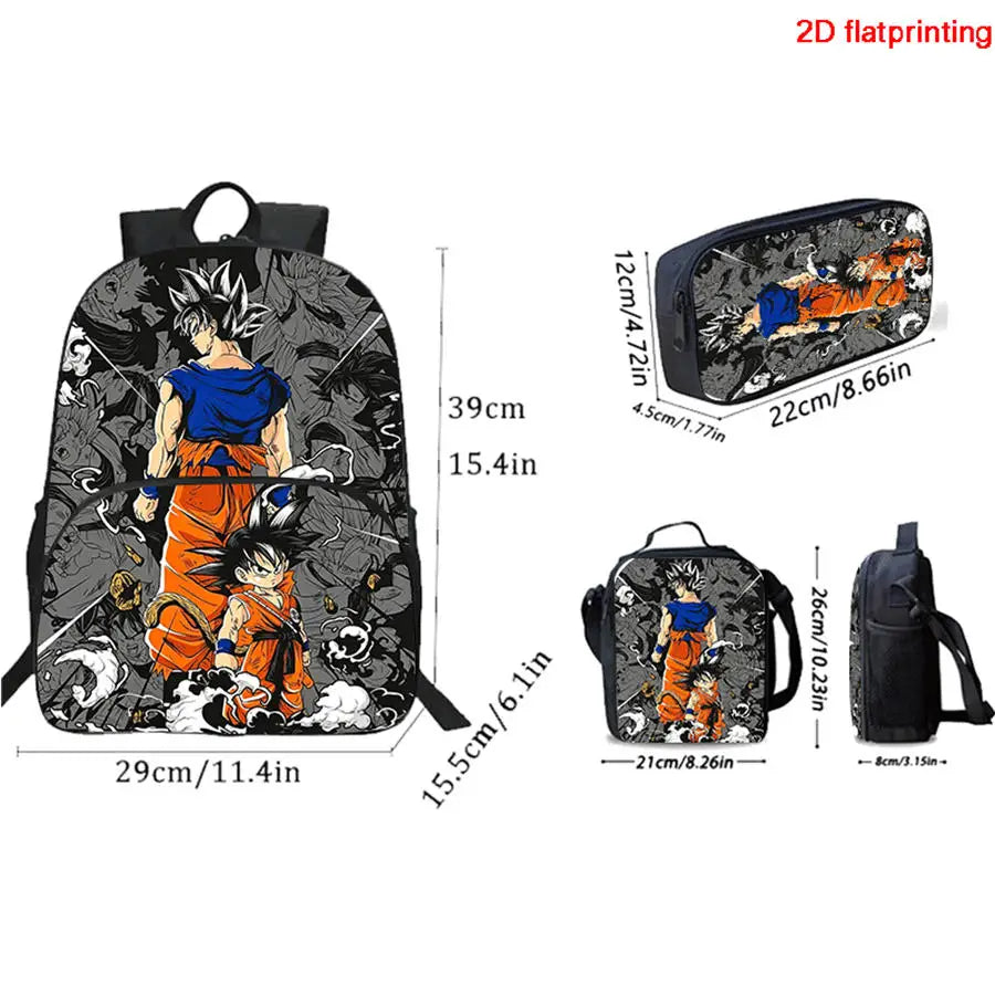 Pink Dragon Ball Rucksackset - Vegeta Chibi und Goku