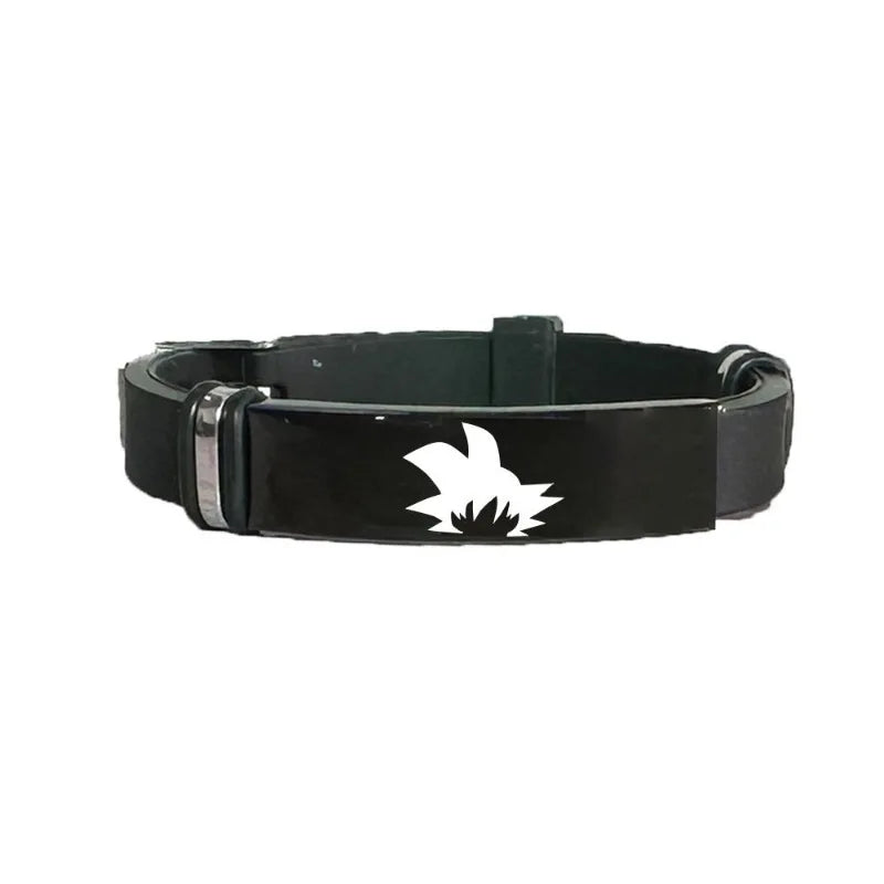 Black bracelet - child Goku silhouette and Dragon Ball Z logo