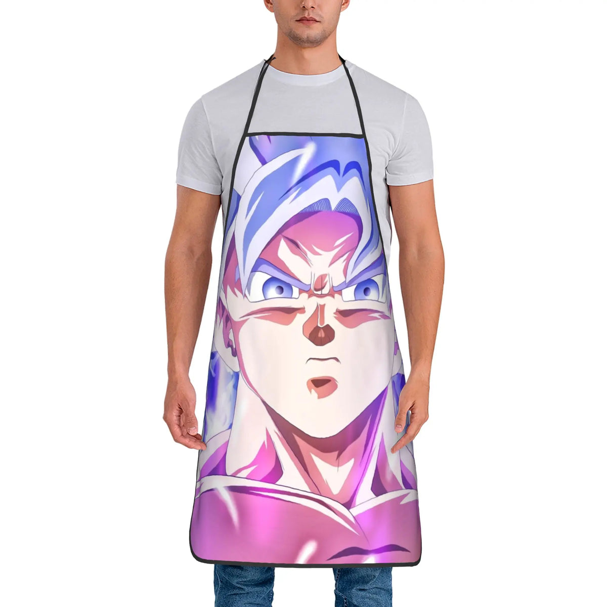 Grembiule grigio Dragon Ball - Goku Ultra Instinct in collage