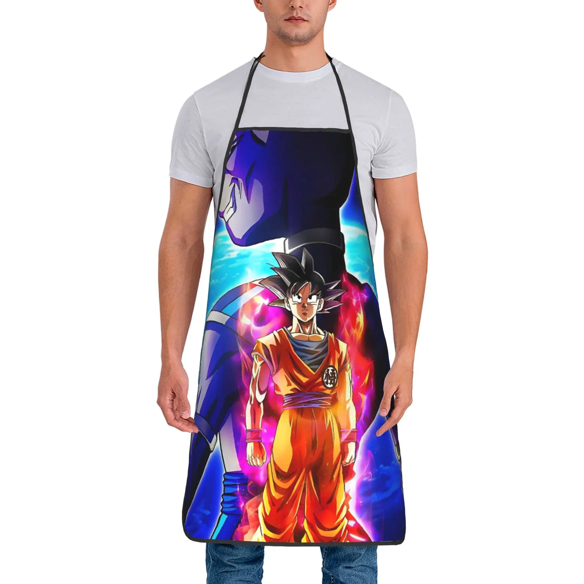 Grembiule grigio Dragon Ball - Goku Ultra Instinct in collage