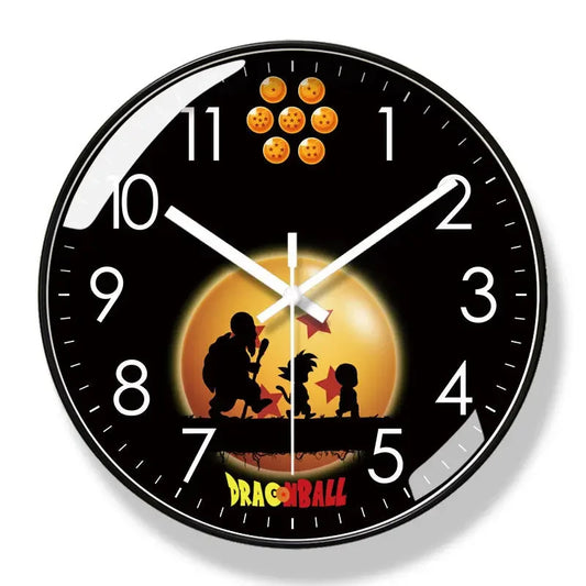 Horloge murale Dragon Ball - Goku et Shenron en silhouettes