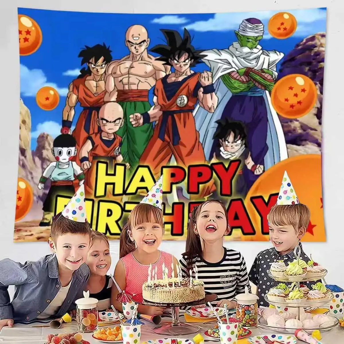 Toile de fond anniversaire Dragon Ball - Goku et ses transformations