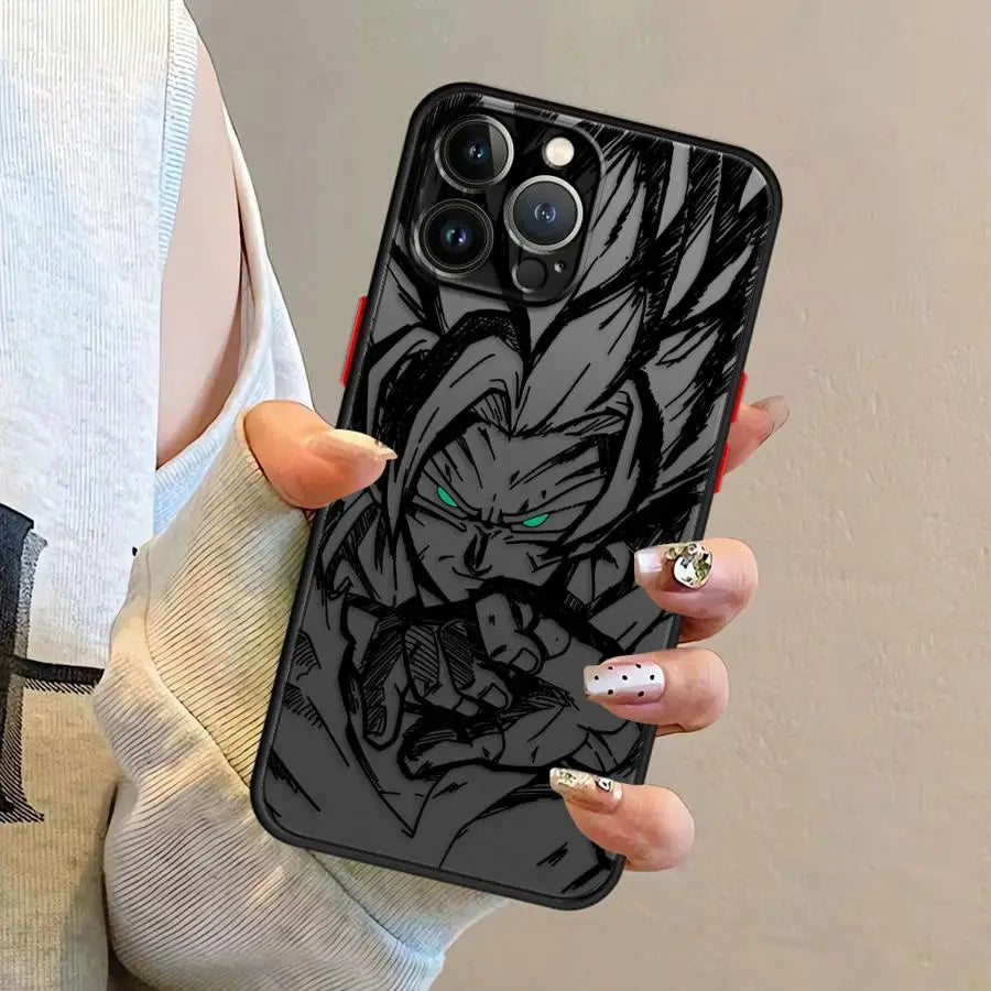 Black en Grey Dragon Ball Phone Case - Vegeta Super Saiyan ziet er groen uit