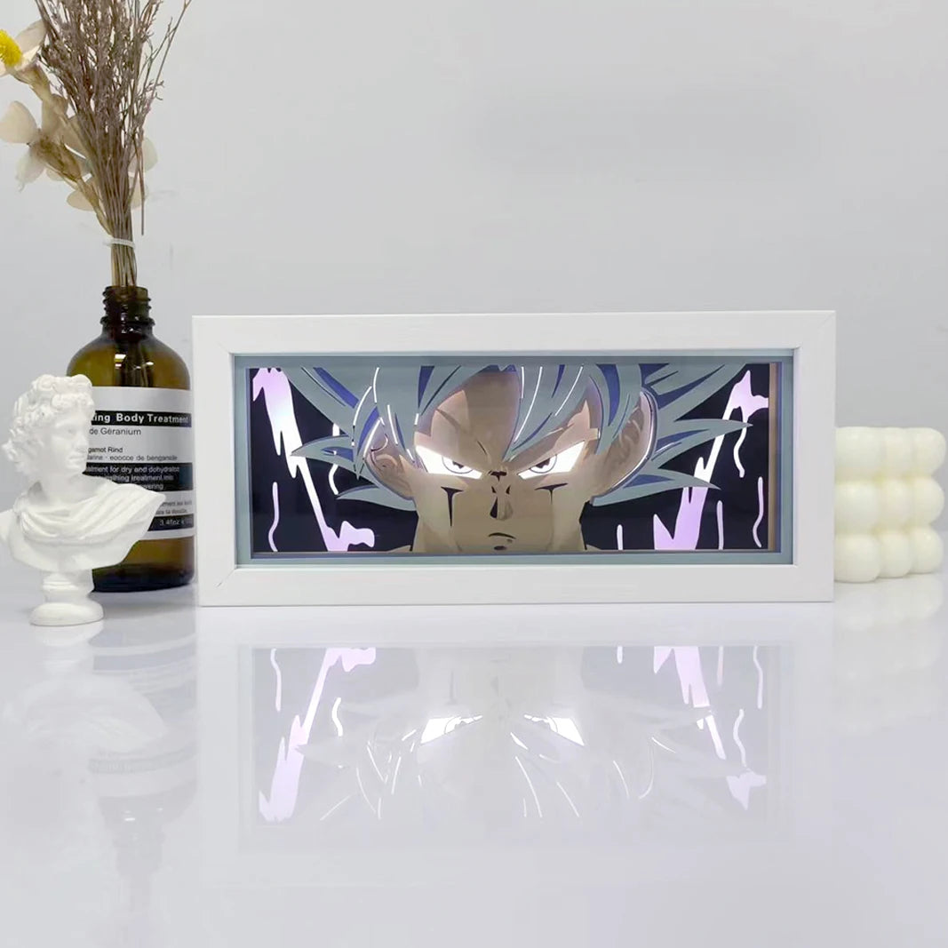Quadro luminoso viola Dragon Ball - Goku Ultra Istinto sguardo