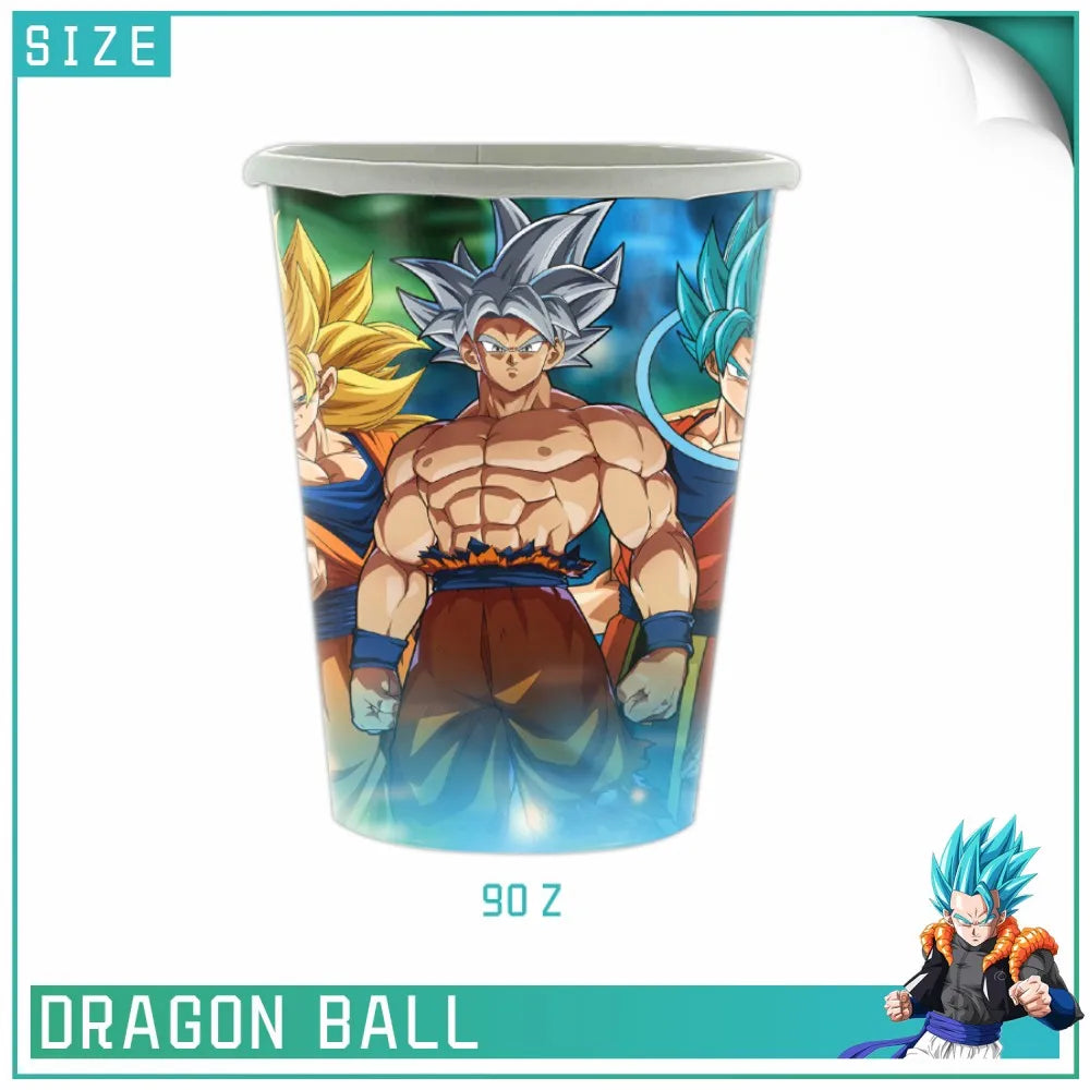 Birthday cups Dragon Ball - Goku Ultra Instinct on blue background