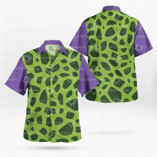 Chemise verte et violette Dragon Ball - motif de Cell