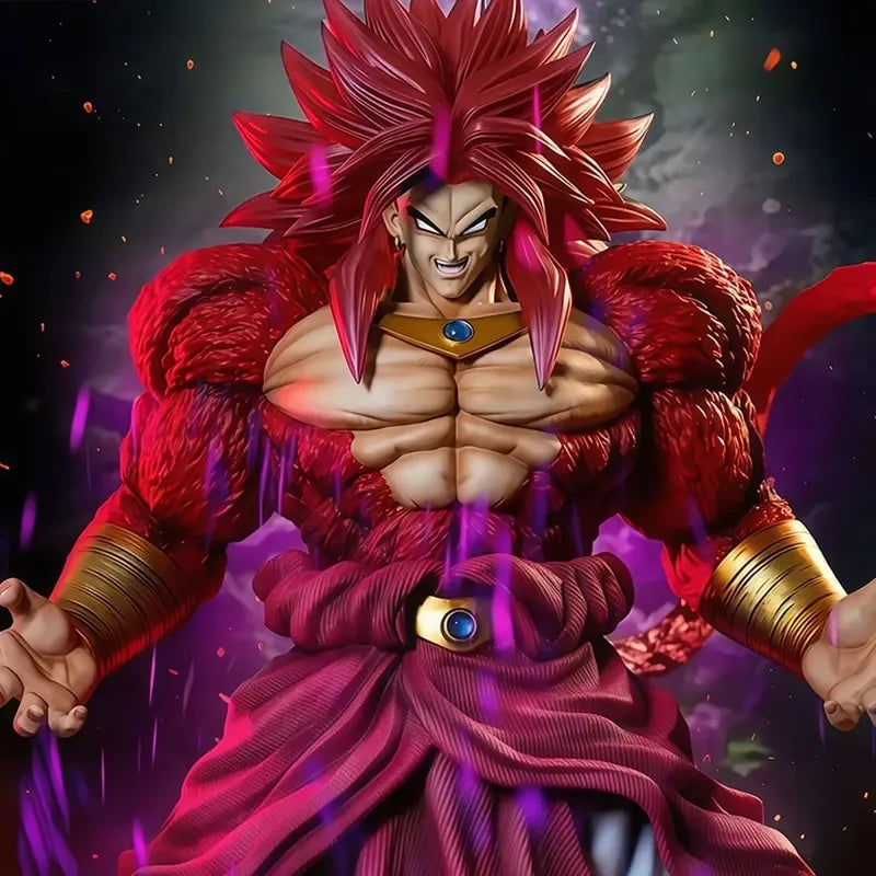 Dragon Ball Figurine - Broly met rode vacht en lang paars haar
