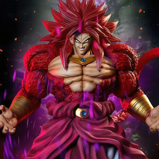 Figurine Dragon Ball - Broly à fourrure rouge et longs cheveux pourpres