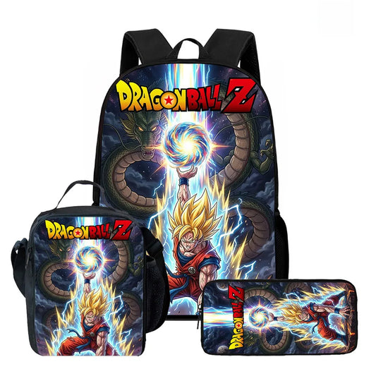 Ensemble sac à dos Dragon Ball - Goku Super Saiyan levant une boule d'énergie