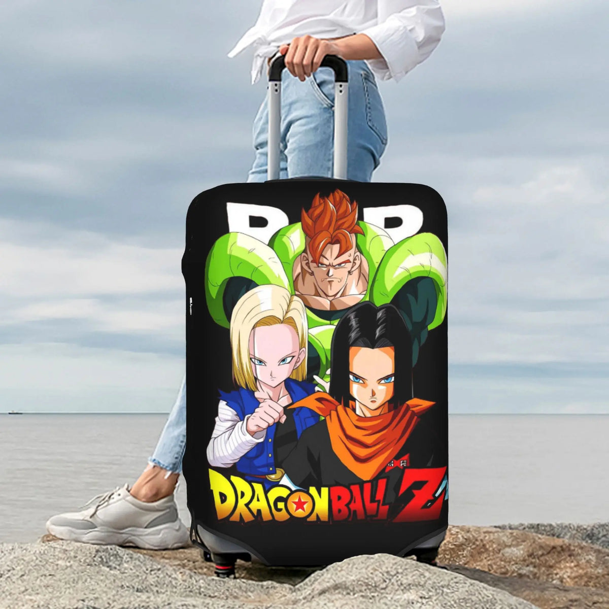 Housse de valise multicolore Dragon Ball - Goku et ses transformations répétées