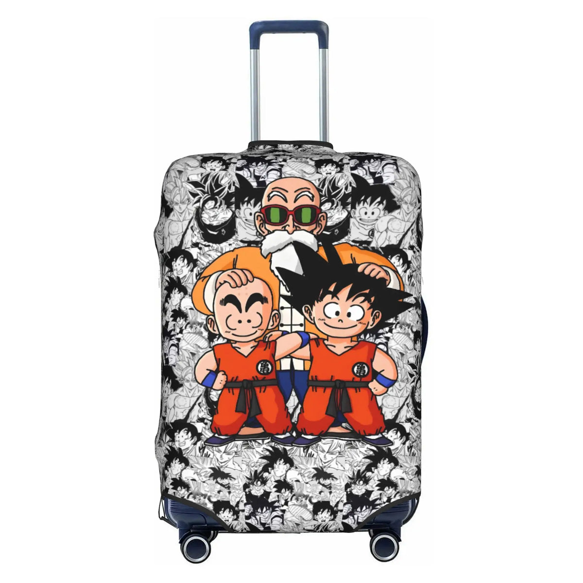 Housse de valise orange et blanche Dragon Ball - Goku enfant en motifs répétés