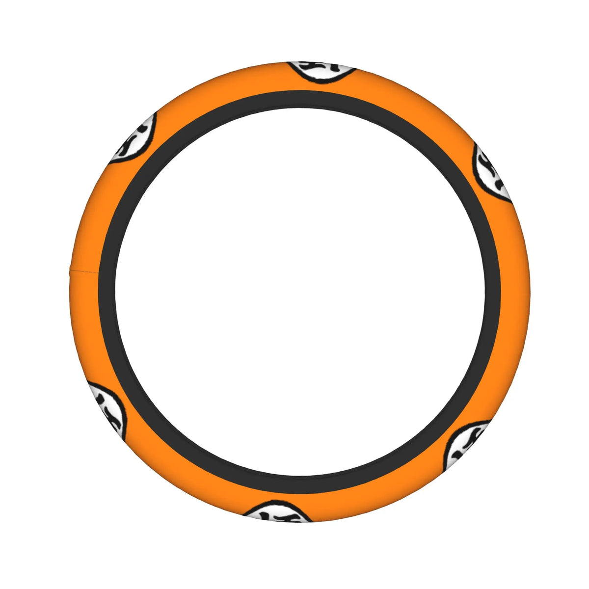 Dragon Ball steering wheel cover - Goku and warriors on orange background