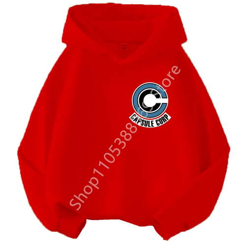 Roter Hoodie Pullover für Kinder Dragon Ball - Capsule Corp Logo