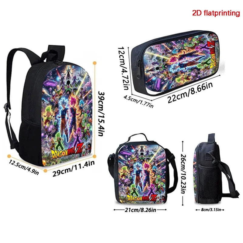 Dragon Ball backpack set - Goku Vegeta and Piccolo chibi