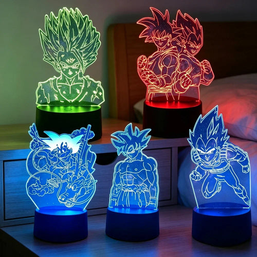 Dragon Ball 3D effect lamp - Goku and Vegeta luminous
