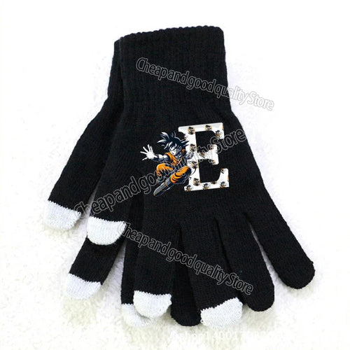 Dragon Ball Schwarze Handschuhe mit weißen Tipps - Goku und Brief E