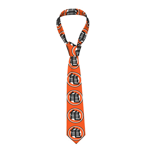Cravatta arancione Dragon Ball - kanji Kame ripetuti