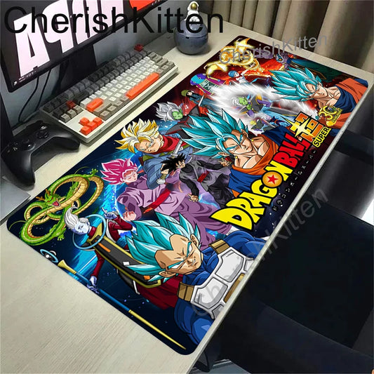 Grand tapis de souris Dragon Ball - Vegeta Blue et guerriers en collage