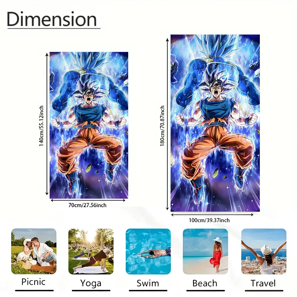 Telo mare blu e viola Dragon Ball - Goku Ultra Instinct in combattimento
