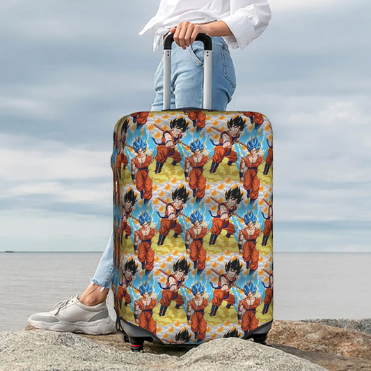 Housse de valise multicolore Dragon Ball - Goku et ses transformations répétées