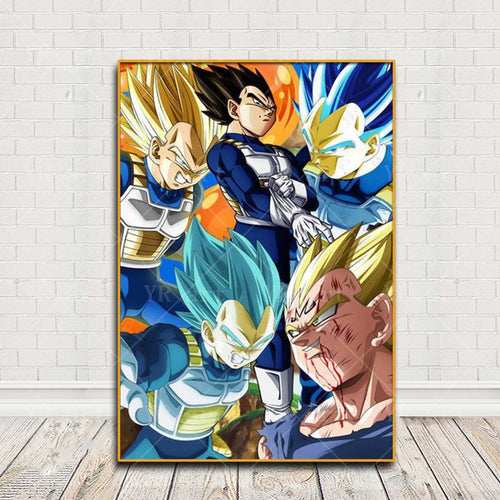Poster vertical Dragon Ball - Vegeta et ses transformations en armure