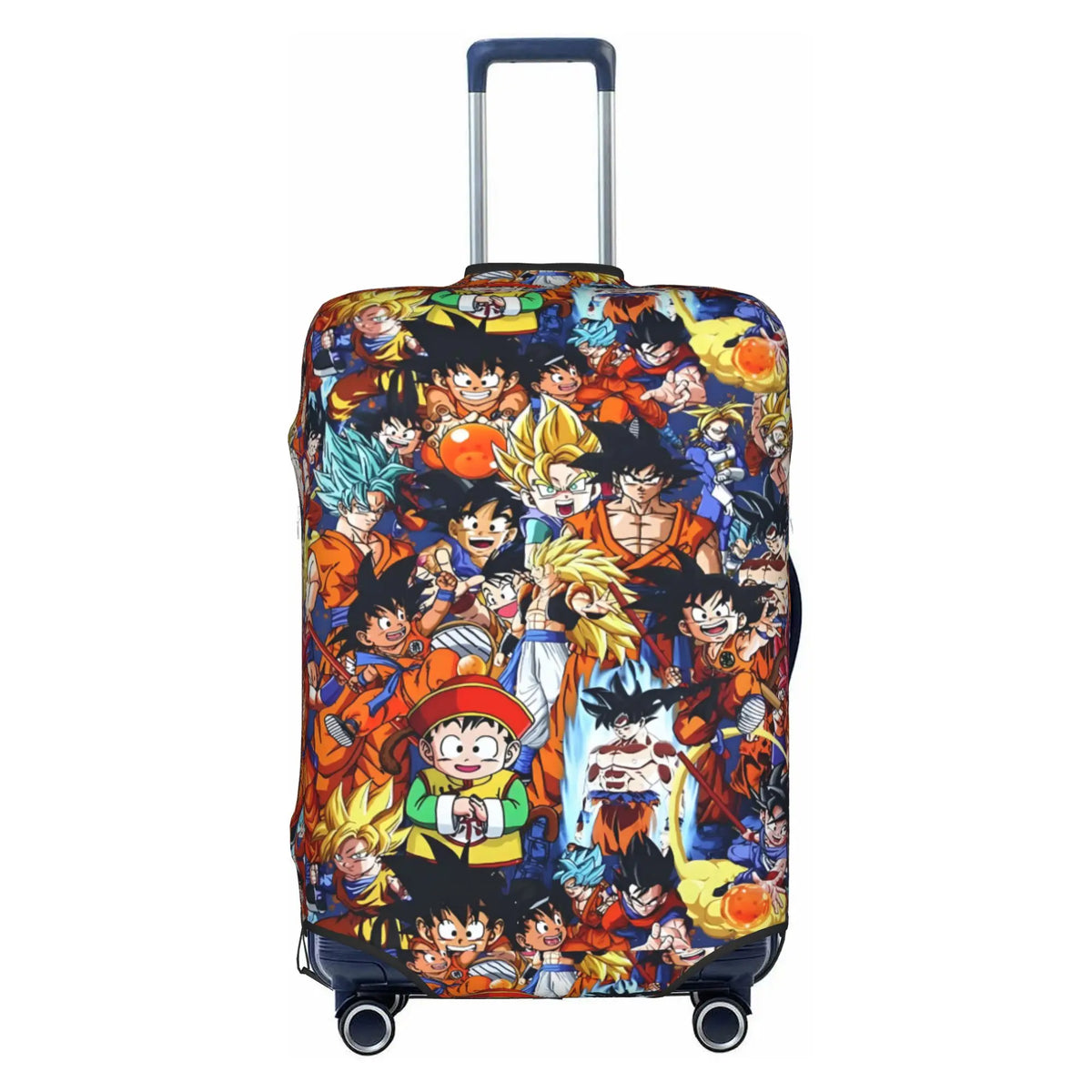 Housse de valise dorée Dragon Ball - Goku Super Saiyan et kanji Go