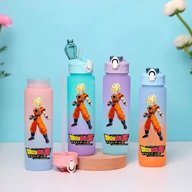 Pink Dragon Ball water bottle - Goku Ultra Instinct shirtless
