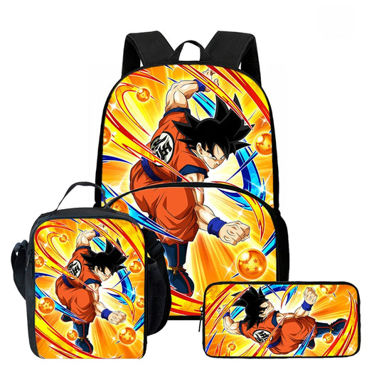 Ensemble sac à dos orange Dragon Ball - Goku enfant et boules de cristal
