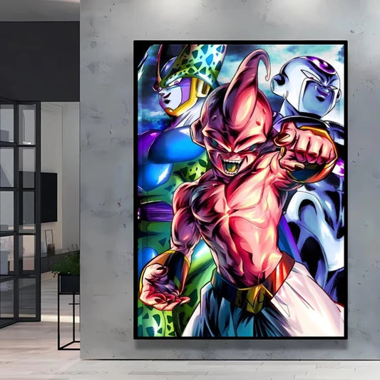 Poster op doek Dragon Ball - Kid Buu Cell en Freezer