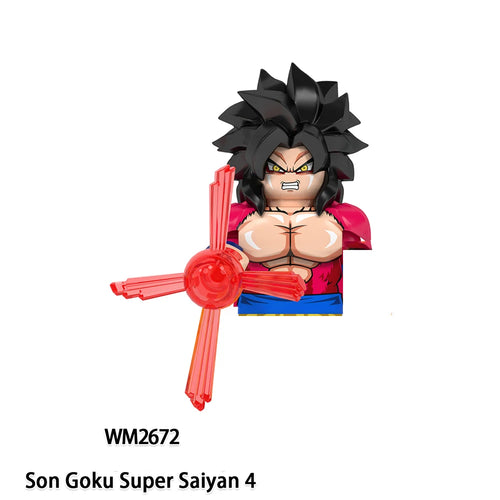 Figur zum Zusammenbau von Dragon Ball - Goku Super Saiyan 4 und rote Energie