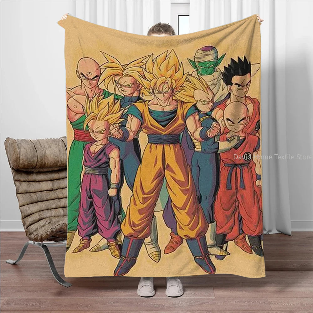 Beige Beige Dragon Ball Plaid - Child Goku on his motorcycle 34